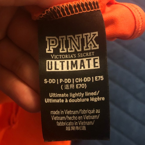 PINK neon orange sports bra S-DD - Picture 3 of 3